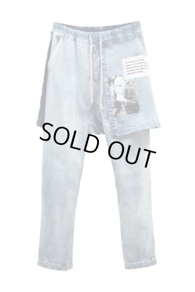 画像1: SUNDAYOFFCLUB / patch skirt mid drop crotch denim jeans (1)
