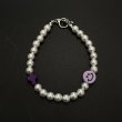 画像1: INCOGNITO / pearl beads bracelet w/ cross (1)