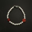 画像1: INCOGNITO / pearl beads bracelet w/ cross (1)