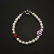 画像1: INCOGNITO / pearl beads bracelet w/ cross (1)