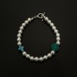 画像1: INCOGNITO / pearl beads bracelet w/ cross (1)