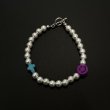 画像1: INCOGNITO / pearl beads bracelet w/ cross (1)