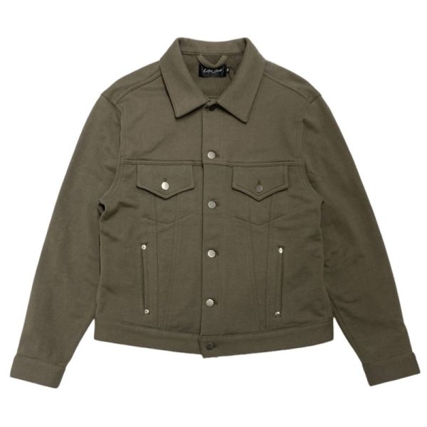 画像1:  LAID BACK / french terry tracker jacket khaki (1)