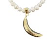 画像2: SPARKING × ORCHARD / potato pearl necklace white single banana top gold (2)