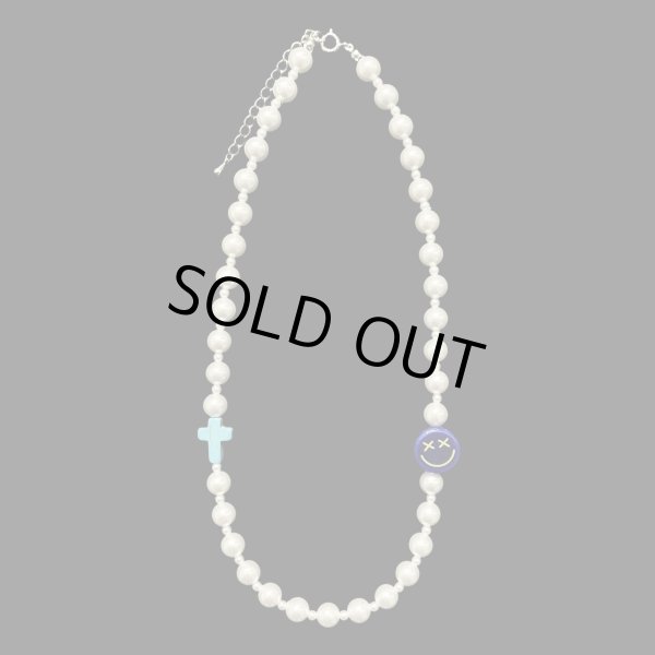 画像1: INCOGNITO / pearl beads necklace light blue (1)