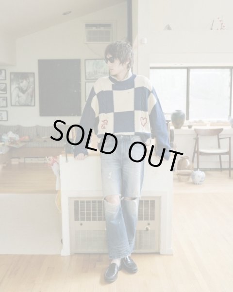 画像6: PROFOUND / distressed checkered knitted sweater (6)