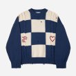 画像1: PROFOUND / distressed checkered knitted sweater (1)