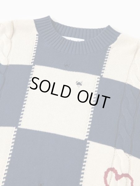 画像4: PROFOUND / distressed checkered knitted sweater (4)