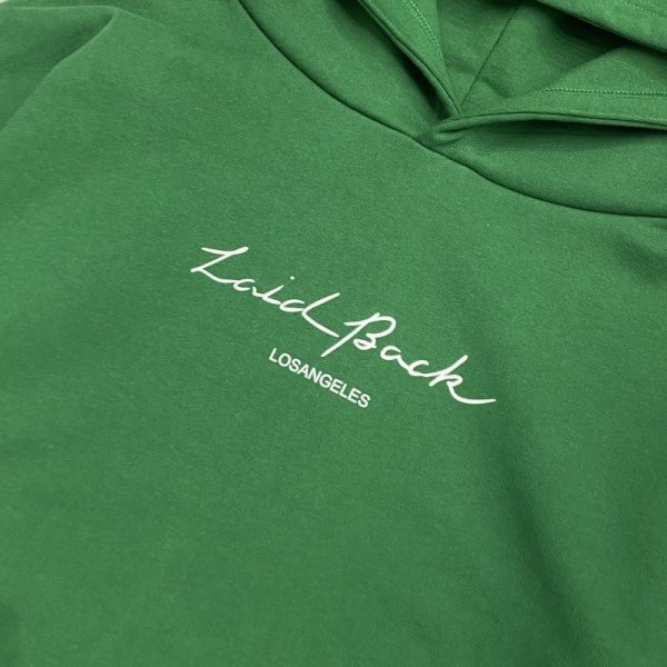 画像3: LAID BACK / premium heavy box hoodie green (3)