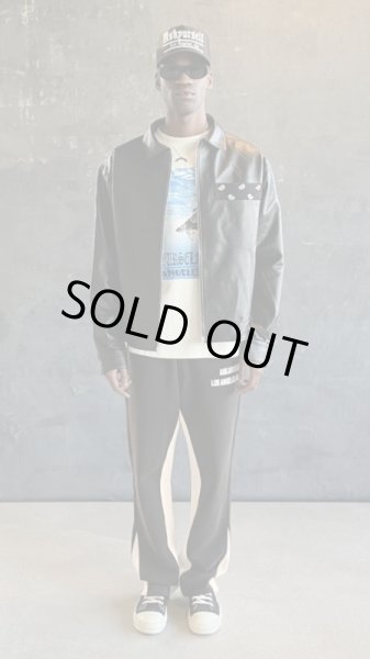 画像4: ASKYURSELF / contrast insert flare jogger (4)