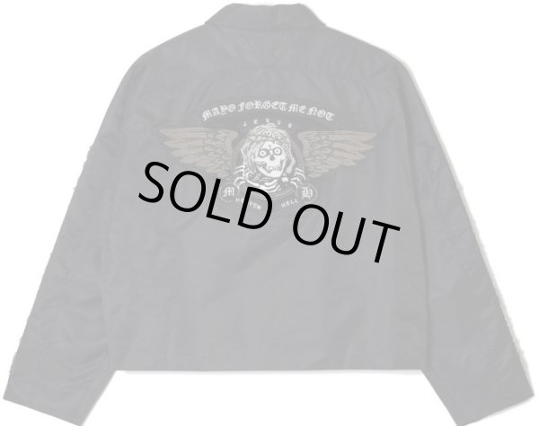 画像2: MAYO / jesus skull embroidery nylon harrington jacket  (2)