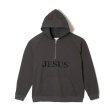 画像1: MAYO / jesus embroidery half zip hoodie  (1)