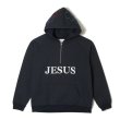 画像1: MAYO / jesus embroidery half zip hoodie  (1)