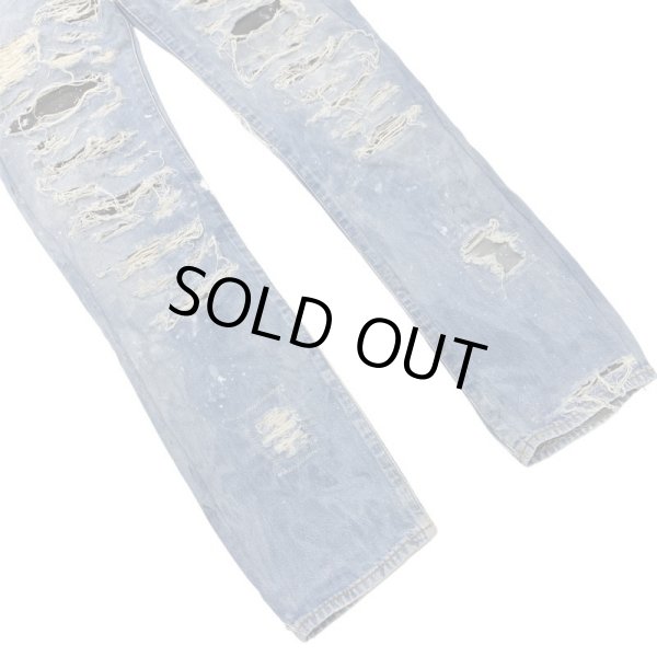 画像4: INNOCENCE / destroy leather denim pants (4)