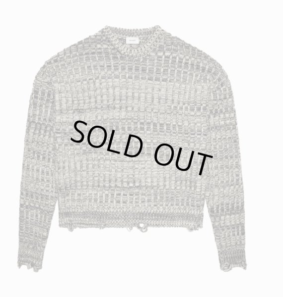 画像2: ASKYURSELF / chunky grey melange cross knit  (2)