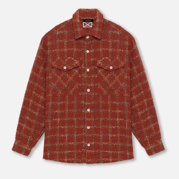 画像1: MLVINCE®︎ / embroidery check tweed shirt  (1)