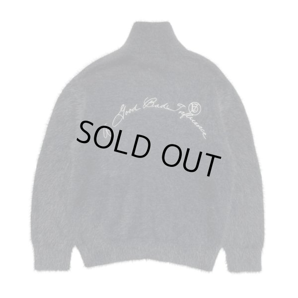画像2: A GOOD BAD INFLUENCE / heart cross zipped mohair sweater (2)