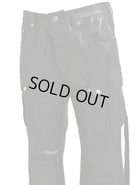 画像4: BREATH / coating bootcut cargo pants / black (4)