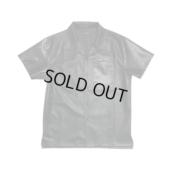画像1: LAST NEST / faux leather switching s/s shirts (1)