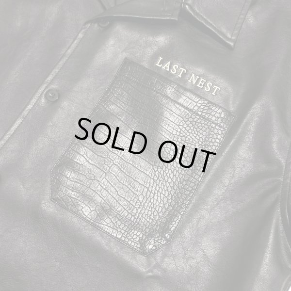 画像3: LAST NEST / faux leather switching s/s shirts (3)