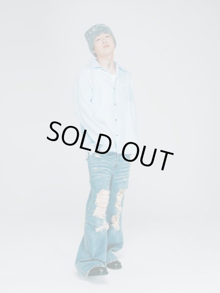 画像4: BREATH / script logo satin shirt (4)