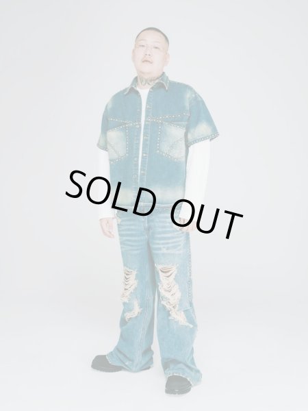 画像4: BREATH / suicide studs wide denim pants (4)
