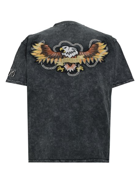 画像1: BREATH / chain eagle patch v neck tee (1)