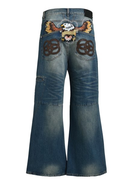 画像1: BREATH / chain eagle patch denim pants (1)