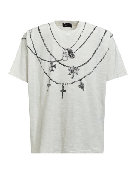 画像1: BREATH / necklace v neck tee (1)