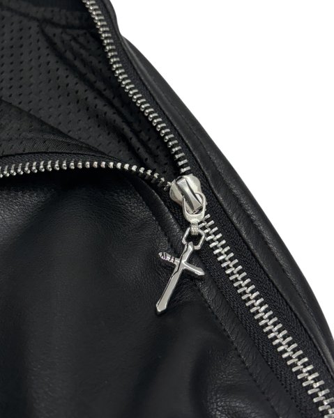 画像4: LAST NEST / faux leather crewneck (4)