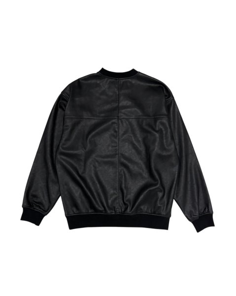 画像2: LAST NEST / faux leather crewneck (2)