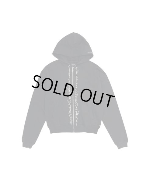 画像1: LAST NEST / stick embroidery zip hoodie (1)