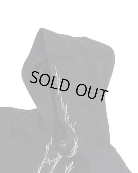 画像2: LAST NEST / stick embroidery zip hoodie (2)