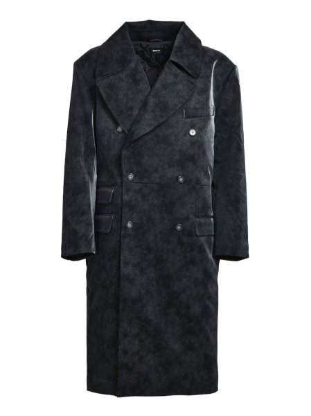 画像1: BREATH / faux leather double breasted coat　 (1)