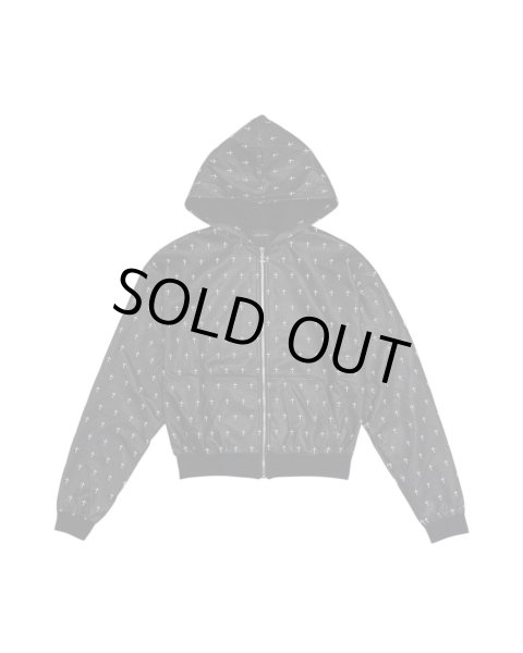 画像1: LAST NEST / allover cross zip-up hoodie  (1)