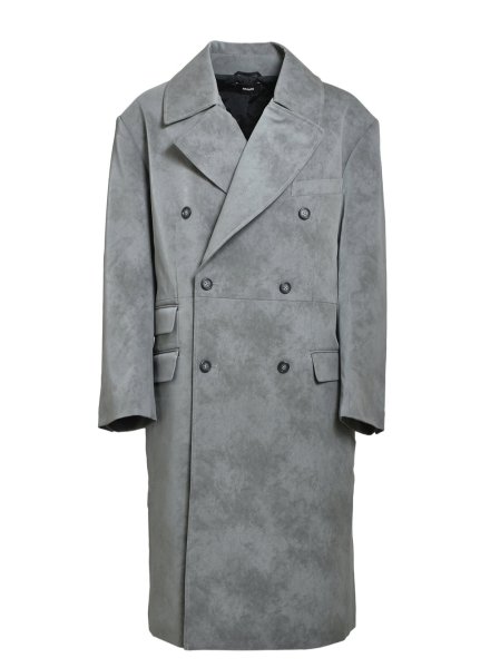画像1: BREATH / faux leather double breasted coat　 (1)