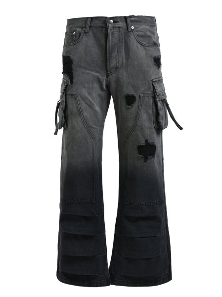画像1: BREATH / bleach double knee flare denim (1)