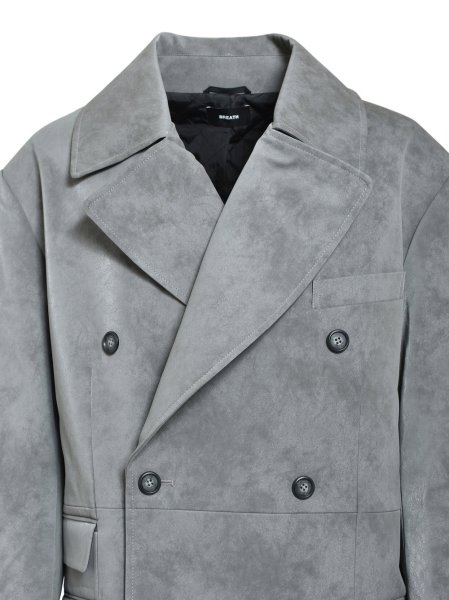 画像4: BREATH / faux leather double breasted coat　 (4)