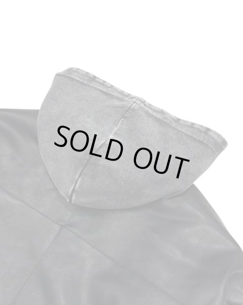 画像6: LAST NEST / hooded faux leather flight jacket  (6)