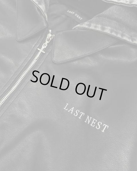 画像4: LAST NEST / hooded faux leather flight jacket  (4)