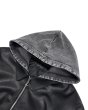 画像3: LAST NEST / hooded faux leather flight jacket  (3)