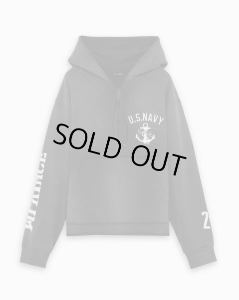 画像1: MLVINCE®︎ / navy half zip hoodie (1)