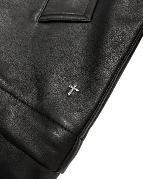 画像8: LAST NEST / faux leather coat w/tote bag (8)