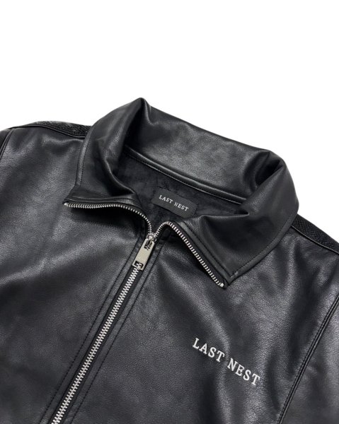 画像2: LAST NEST / faux leather track jacket (2)