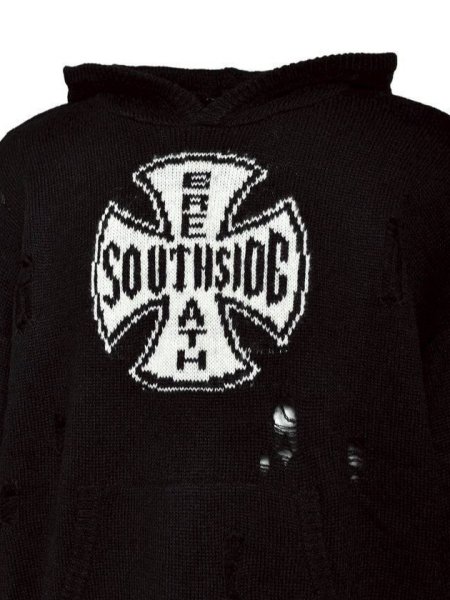 画像4: BREATH / southside cross damage mohair hoodie  (4)