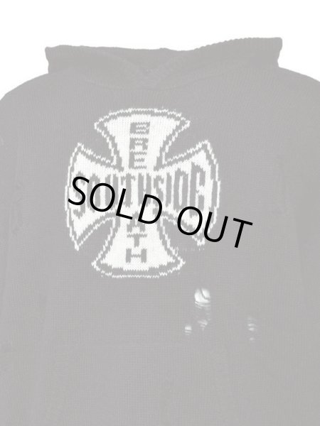 画像4: BREATH / southside cross damage mohair hoodie  (4)