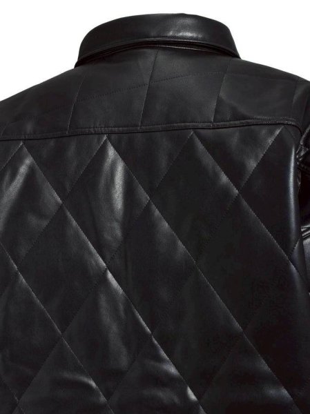 画像5: BREATH / faux leather quilting shirt  (5)