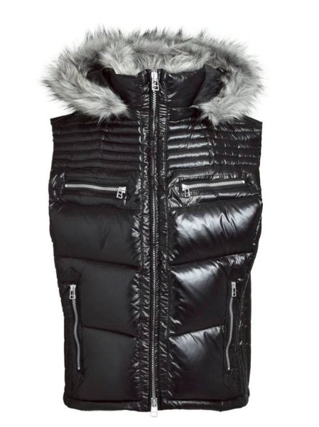 画像1: BREATH / fur shiny down vest (1)