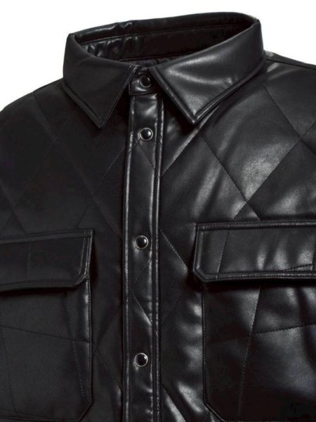 画像4: BREATH / faux leather quilting shirt  (4)