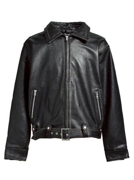 画像1: BREATH / wash leather single riders jacket  (1)
